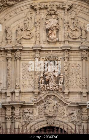 Concatedral de Santa María de la Redonda, barroco riojano, Fachada principal, Plaza del Mercado, Logroño, La Rioja, Espagne, Europe. Banque D'Images