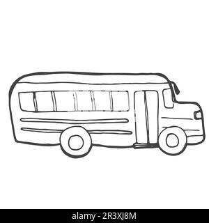 Icône bus scolaire. Sur fond blanc Illustration de Vecteur