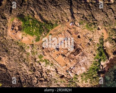 Site archéologique punique, Na Galera islet, Can Pastilla, à Palma, Majorque, îles Baléares, Espagne, Europe. Banque D'Images
