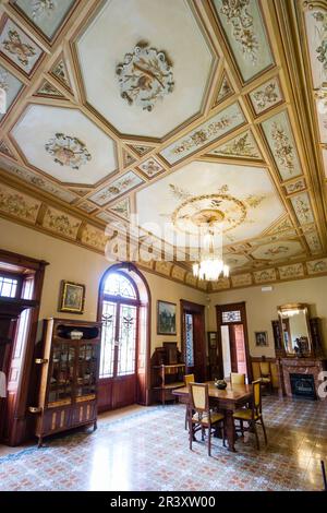 Edificio de estilo modernista de Can Prunera, siglo XX, Soller, Sierra de Tramuntana, à Majorque, îles Baléares, Espagne, Europe. Banque D'Images