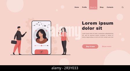 Reconnaissance faciale et sécurité des données Illustration de Vecteur