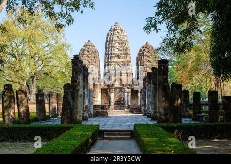 Wat si Sawai, vieille ville de Sukhothai, Thaïlande. Ville ancienne Thaïlande, parc historique de Sukothai Banque D'Images