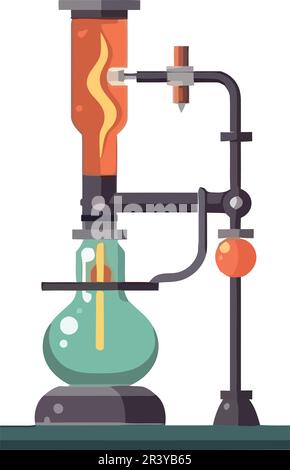 Appareil de distillation de laboratoire Illustration de Vecteur