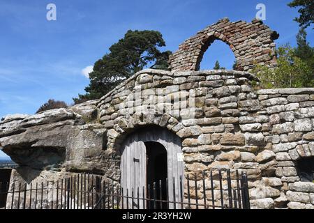 Entrée aux grottes de Hawkstone Park Follies, Shrewsbury, Shropshire, Royaume-Uni Banque D'Images