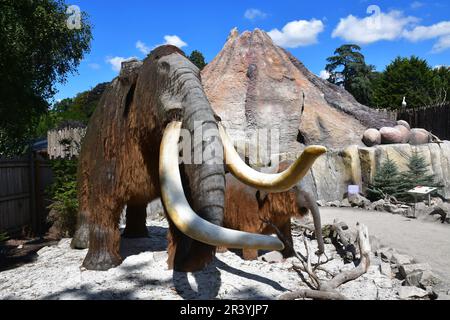 Woolly Mammoth au West Midlands Safari Park, Bewdley, Worcestershire, Royaume-Uni Banque D'Images