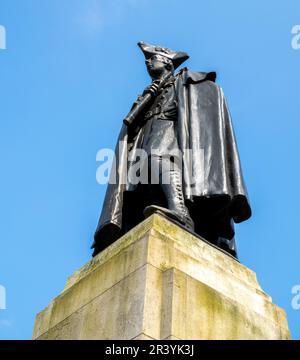 La statue du héros de l'armée britannique, le général James Wolfe, à Greenwich Park, Londres, Royaume-Uni. On se souvient de Wolfe comme le héros de la bataille de Québec contre le Banque D'Images