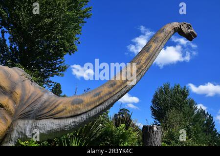 Exposition de dinosaures au West Midlands Safari Park, Bewdley, Worcestershire, Royaume-Uni Banque D'Images