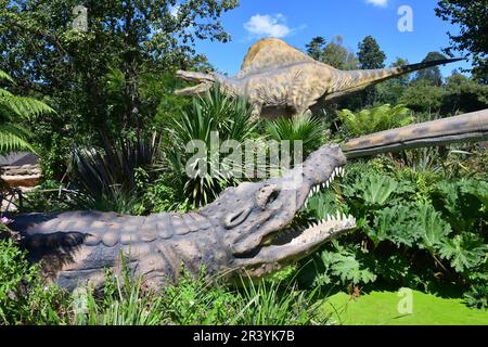 Sarcosuchus dans l'exposition des dinosaures au West Midlands Safari Park, Bewdley, Worcestershire, Royaume-Uni Banque D'Images