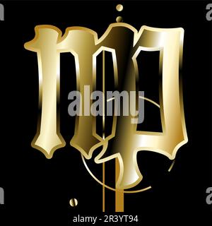symbole de virgo zodiac brillant luxe or autocollant illustration en format vectoriel Illustration de Vecteur