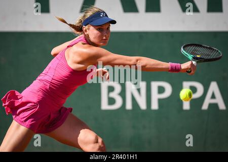 Paris, France, France. 25th mai 2023. Dayana YASTREMSKA d'Ukraine pendant le quatrième jour de qualification de Roland-Garros 2023, Open de France 2023, Grand Chelem tournoi de tennis au stade Roland-Garros sur 25 mai 2023 à Paris, France. (Credit image: © Matthieu Mirville/ZUMA Press Wire) USAGE ÉDITORIAL SEULEMENT! Non destiné À un usage commercial ! Banque D'Images