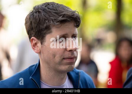 Munich, Allemagne. 25th mai 2023. Sam Altman, PDG d'OpenAI et inventeur du logiciel ai ChatGPT, rejoint l'Université technique de Munich (TUM) pour une discussion en groupe. Credit: Sven Hoppe/dpa/Alay Live News Banque D'Images