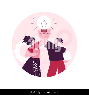 Illustration du vecteur de concept abstrait de l'idée créative. Équipe créative, gestion des idées, notion de perspicacité, invention, solution révolutionnaire, trouver l'inspiration, stimuler la créativité métaphore abstraite. Illustration de Vecteur