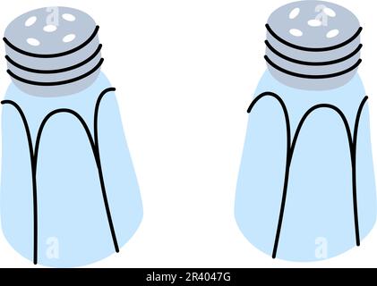 Icône de l'agitateur à sel ou à papier. Silhouette des outils de cuisine. Illustration vectorielle. Illustration de Vecteur