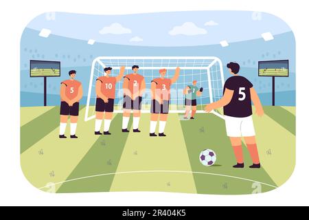 Illustration vectorielle plate de football Penalty Kick Illustration de Vecteur