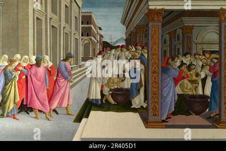 Titre complet: Quatre scènes de la première vie de Saint Zenobius artiste: Sandro Botticelli Date de création: Vers 1500 Banque D'Images