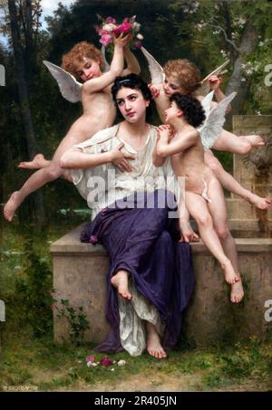 Rêve de printemps (rêve de printemps) par William-Adolphe Bouguereau (1825-1905), huile sur toile, 1901 Banque D'Images