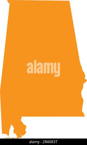 Carte DE couleurs CMJN ORANGE de L'ALABAMA, États-Unis Illustration de Vecteur