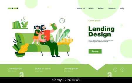 Mère souriante prenant le selfie avec des enfants au téléphone Illustration de Vecteur