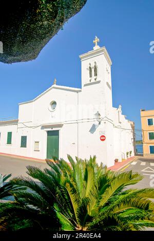 Iglesia de Fornells.Bahia de Fornells.Menorca.Reserva de la Bioesfera.Illes Balears.España Banque D'Images