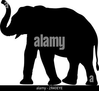 Silhouette d'éléphant isolée sur fond blanc. illustration vectorielle Illustration de Vecteur