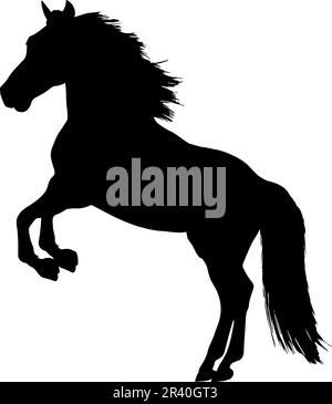 Silhouette de cheval d'élevage isolée sur fond blanc. illustration vectorielle Illustration de Vecteur