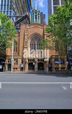 653 façade en grès de l'église Saint Stephen sur la rue Macquarie-quartier central des affaires. Sydney-Australie. Banque D'Images