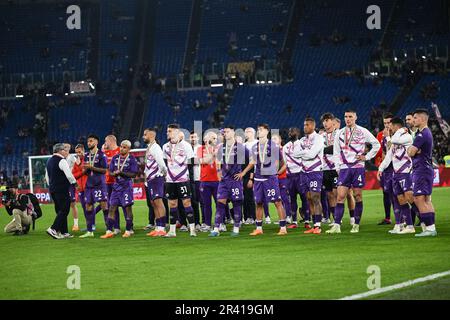 Équipe ACF Fiorentina après le match final de Coppa Italia entre ACF Fiorentina et FC Internazionale au Stadio Olimpico sur 24 mai 2023 à Rome, Italie. Crédit: Tiziano Ballabio Banque D'Images