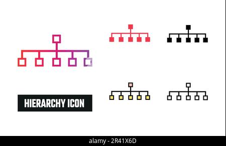 Icône hiérarchie définir l'illustration du vecteur Illustration de Vecteur