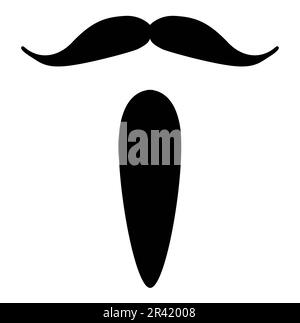 Napoléon III Imperial Beard style hommes illustration cheveux facial moustache. Ensemble de collection de coiffeur à plat Vector Black masculin Fashion Template. Style de coiffure isolé sur fond blanc. Illustration de Vecteur