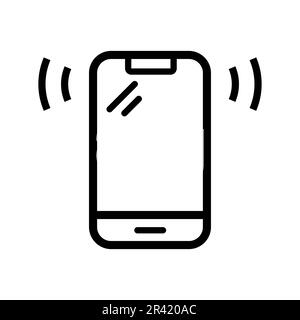 Icône de ligne de téléphone mobile symbole Vector. Icône téléphone mobile Outline noire Illustration de Vecteur