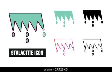 Icône stalactite définir l'illustration du vecteur Illustration de Vecteur