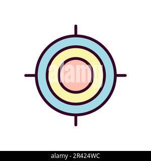 Illustration du vecteur de l'icône cible. Icône de couleur de ligne cible Illustration de Vecteur