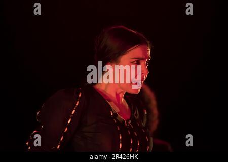 Dans le cadre de la nouvelle édition du Festival Flamenco de Madrid, un événement dont l'objectif principal est l'exposition et la diffusion du flamenco et de la danse espagnole, le Fernán Gómez Centro Cultural de la Villa accueille le nouveau travail réalisé par Mariana Collado. La première à Madrid avec danse, chorégraphiée par Vanesa Coloma et Alfonso Losa, et de la musique live. L'œuvre raconte l'histoire d'une fille qui est née, formée et élevée à Madrid avec une famille traditionnelle de Madrid et qui a découvert le genre de la revue aux mains de ses aînés. Il est basé sur les aventures et les expériences de la ville c Banque D'Images