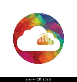 Logo Cloud. avec logo en forme de cercle Illustration de Vecteur