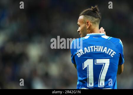 Barcelone, Espagne. 24th mai 2023. Martin Braithwaite du RCD Espanyol lors du match de la Liga entre le RCD Espanyol et l'Atlético de Madrid, a joué au stade RCDE sur 24 mai à Barcelone, Espagne. (Photo de Colas Buera/PRESSIN) Credit: PRESSINPHOTO SPORTS AGENCY/Alay Live News Banque D'Images