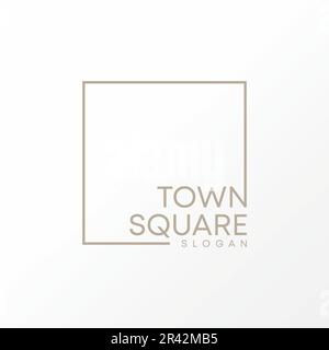 Logo design Graphic concept créatif abstrait premium libre vecteur lettre Town Square avec ligne carrée rectangulaire liée à l'industrie commerciale Illustration de Vecteur