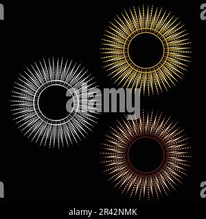 Magnifique design circulaire étoiles pour l'arrière-plan et les murs. Dégradé de couleur radiale élégant. Arrière-plan métallique haut de gamme et hautement évolutif Illustration de Vecteur