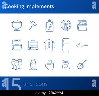 Icônes des outils de cuisson Illustration de Vecteur