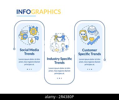 Modèle d'infographie rectangulaire des catégories de tendances Illustration de Vecteur