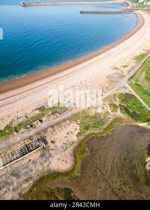 Vue aérienne des moulins à marée, un village abandonné dans East Sussex près de Newhaven, abandonné en 1939 Banque D'Images