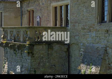 Château et Restaurant de Ravensburg à Kraichgau près de Sulzfeld, région de Heilbronn, Bade-Wurtemberg, Allemagne, vu de la cour extérieure. Banque D'Images