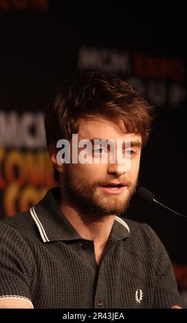 Daniel Radcliffe assistant au MCM London Comic con expo pour la promotion de son dernier film, le film surnaturel Hornes. Londres Royaume-Uni. 24.10.2014 Banque D'Images