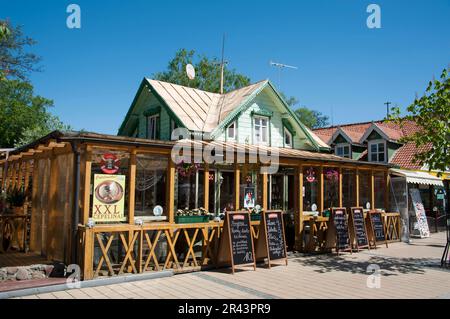 Maison, zone piétonne, Palanga, Lituanie, Etats baltes, Europe, Polangen, Basanaviciaus gatve Banque D'Images