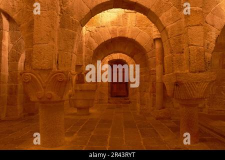 Leyre, Navarre, Monastère de San Salvador de Leyre, crypte, Navarre, chemin de Saint James, Espagne Banque D'Images