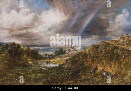 Hampstead Heath avec un arc-en-ciel, John Constable, 1836, Banque D'Images
