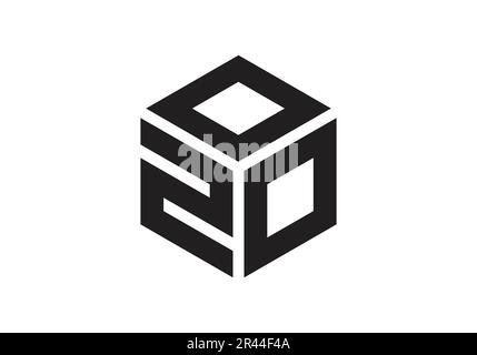 ZOO initial Monogram lettre 200 logo Design Vector Template z o o Cube Polygon Letter logo Design Illustration de Vecteur