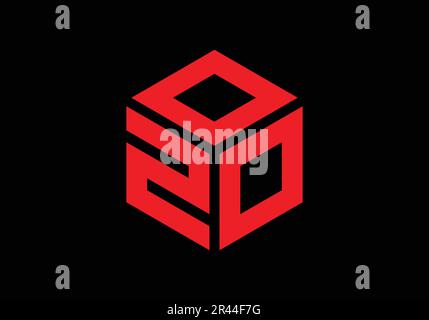 ZOO initial Monogram lettre 200 logo Design Vector Template z o o Cube Polygon Letter logo Design Illustration de Vecteur