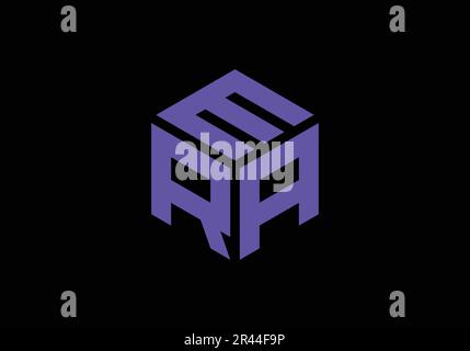 RAE initiale Monogram lettre rae logo Design Vector Template r a e Cube Polygon Letter logo Design Illustration de Vecteur