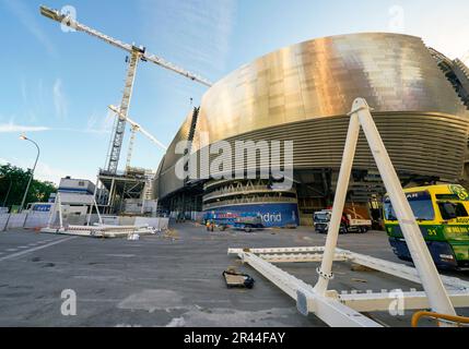 Travaux de rénovation au stade Santiago Bernabeu - le terrain de jeu officiel du FC Real Madrid Banque D'Images