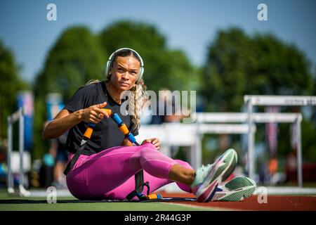 Gotzis, Autriche. 26th mai 2023. ANNA Hall DES ÉTATS-UNIS photographiée en action lors d'une session d'entraînement en prévision de la Hypo-Meeting, IAAF World Combined Events Challenge, dans le stade Mosle à Gotzis, Autriche, vendredi 26 mai 2023. BELGA PHOTO JASPER JACOBS crédit: Belga News Agency/Alay Live News Banque D'Images